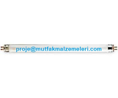 Mutfak tezgahı armatürleri, ankastre aydınlatmalar ve beyaz renkli davlumbaz lambaları için tasarlanan bu 6W T5 floresan ampul; 22.5 cm boyuyla dar alanlarda yüksek verimli beyaz ışık sağlar ve uzun ömürlü kullanım sunar.