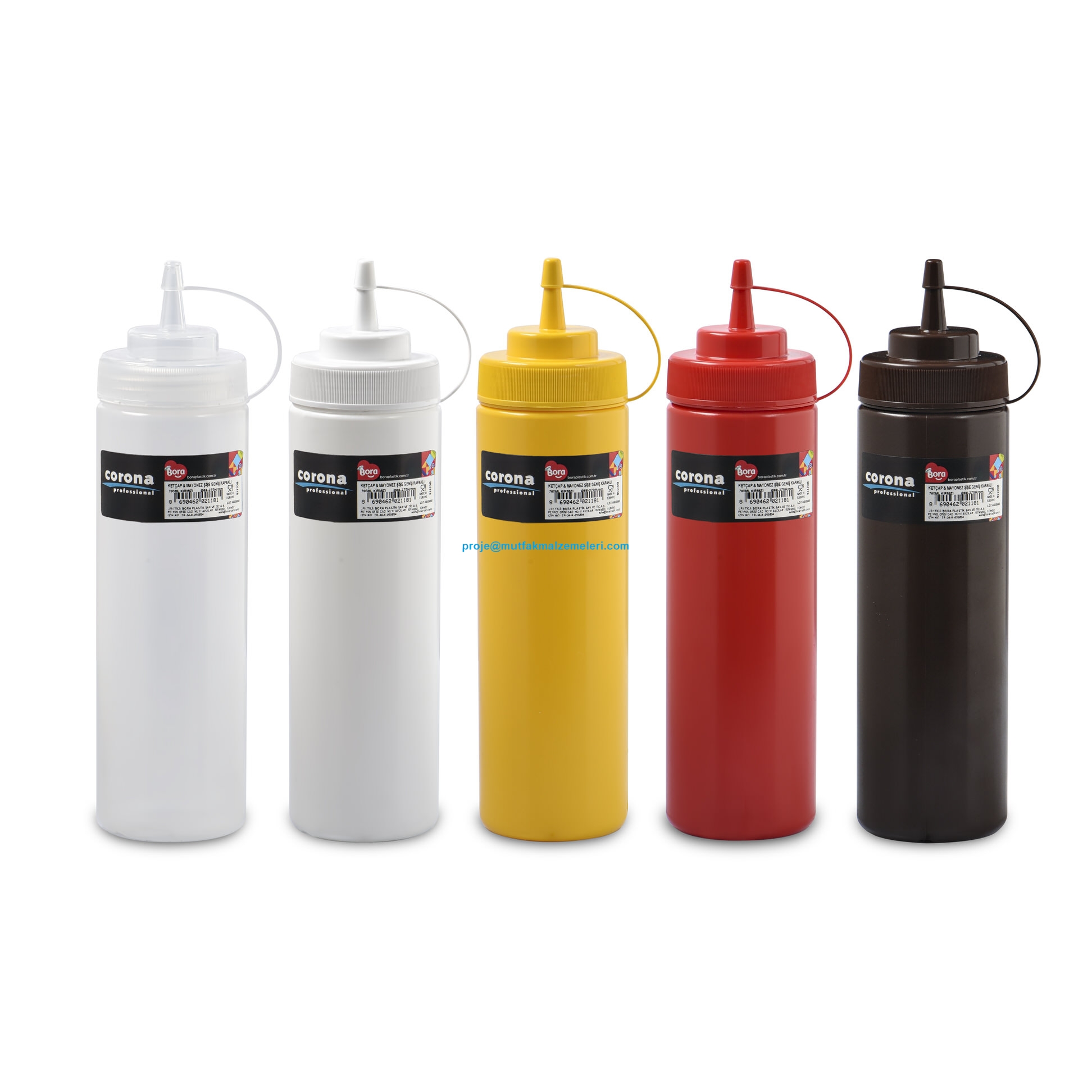 Büfelerde, kafelerde kızartma, burger ve ızgara yanına sos servis etmekte kullanılan 700 ml şişe modelidir