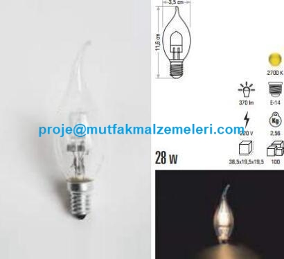 Avize Ampulu:Avizelerde kullanılan bu kıvrık buji ampul E14 duy ile uyumlu 28 Watt gücünde yapılmış olup 370 lümen aydınlatma sağlar - Avize ampulu satışı 0212 2370759