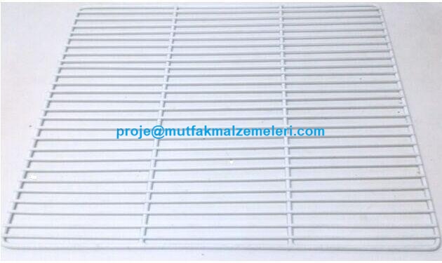 Kasap ve market et reyonu buzdolapları için özel üretilmiş paslanmaz beyaz plastik kaplı 55x66 cm buzdolabı yedek parça rafı. İstanbul fabrikamızdan kargo imkanı ve her cihaza uygun özel ölçülü endüstriyel tel raf imalat çözümleri burada.