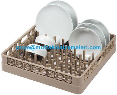 Kimyasal deterjan ve parlatıcılara dayanıklı, imalat hatalarına karşı 2 yıl garantili 50x50 cm sanayi tipi bulaşık makinesi tabak basketi. Tüm Türkiye ye kargo gönderimiyle set altı ve giyotin makineler için en ideal tırnaklı dizme sepeti.