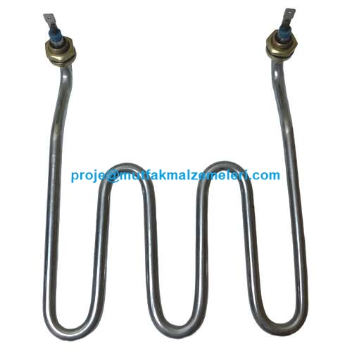 Dayanıklı paslanmaz malzemeden üretilen çay ocağı su ısıtıcısı rezistansı, 220V enerji ile yüksek verim sağlar. 15x18,5 cm ölçüleriyle uyumlu tüm makinelerde güvenle kullanılabilir. Profesyonel mutfaklar için en ekonomik ve kaliteli yedek parça çözümü.İm