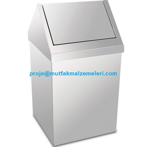 Kaliteli 430 kalite krom çelik malzemeden imal edilmiş, 11 litre hacimli, üstten sallanır kapak mekanizmasına sahip orijinal sanayi tipi çatı kapaklı çöp kutusudur. Yoğun kullanıma uygun paslanmaz bu nizamî ürün, 81 ile kargo ile sevk edilir.