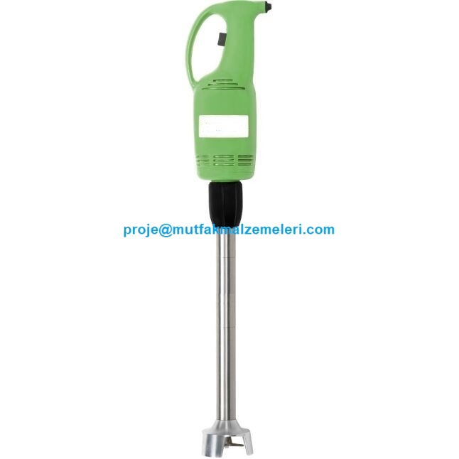 Mateka MX40 Combi profesyonel el blenderı ve çırpıcı seti; yeşil gövde tasarımı, paslanmaz çelik karıştırma kolu ve ergonomik tutuş sağlayan gövde yapısı ile endüstriyel mutfaklarda yüksek performans sergiler.