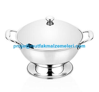 İmalatçısından en kaliteli çorba servis kaseleri modellerinin masada çorba ve sulu yemek servisinde kullanmak için en uygun toptan satış listesi fiyatlarıyla kapaklı çorba servis tenceresi satıcısı