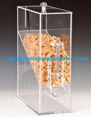 Ergonomik tasarımı ve çevirmeli mekanizması sayesinde kahvaltılık gevreklerin el değmeden, porsiyonlanarak kaselere dolmasını sağlayan profesyonel cornfleks dispenseri. İstanbul merkezli firmamızdan 81 ile güvenli kargo imkanıyla satışta.
