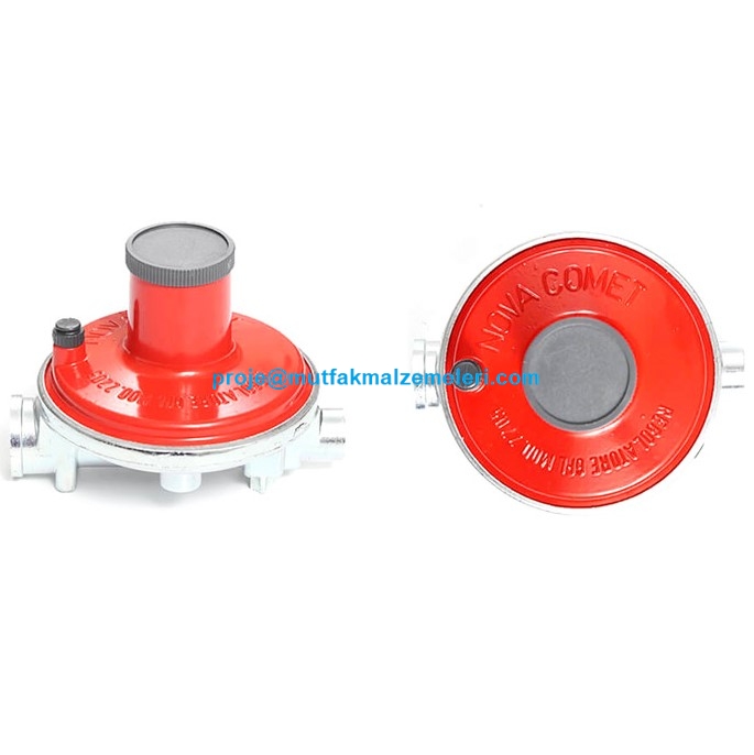 Orijinal Nova Comet 10 kg LPG tüp dedantörü, gaz basıncını güvenli seviyeye sabitleyerek cihazların verimli çalışmasını sağlar. Mutfak ocakları ve tüplü ısıtıcılarda yüksek sızdırmazlık ve tam emniyet sunan dayanıklı ev ve sanayi tipi regülatör.