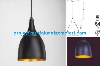 Dekoratif Sarkıt:İç mekan aydınlatma ürünlerinden bu dekoratif sarkıt 19,5x30 cm olup kablo uzunluğu 100 cm olarak üretilmiştir - Dekoratif sarkıt satışı 0212 2370759