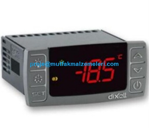 Dixell XR02CX-5N0C1 dijital termostat ve sıcaklık kontrol cihazı. Kırmızı ışıklı LED ekranlı, ön panel montajına uygun İtalyan üretimi buzdolabı termostatı. Tek sensörlü ve defrost fonksiyonlu endüstriyel soğutma kontrol paneli görseli. #Dixell #XR02CX d