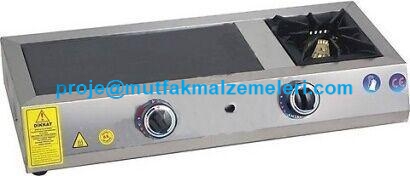 32x80x14 cm ölçülerinde, paslanmaz çelikten imal edilmiş, CE belgeli doğalgazlı iskender ocağı. Kebapçılar ve restoranlar için 20 kW yüksek ısı gücüne sahip, ergonomik tasarımlı profesyonel iskender sosu hazırlama ve ısıtma ocağı.