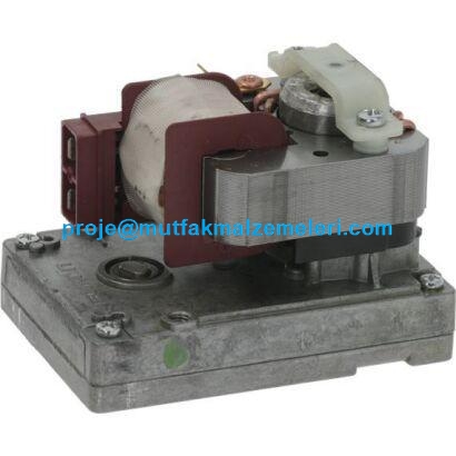 Kalitegaz konveyörlü ekmek kızartma makinesi orijinal redüktörlü motoru; 230V 22W 3 RPM teknik özellikli, tel palet döndürme sistemi yedek parçası, profesyonel otel tipi ekmek kızartma makinesi motoru.