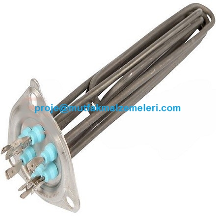 F2206-1P Endüstriyel Bulaşık Makinesi Boyler Rezistansı. 3x3000W üniversal üçgen kafalı tasarım. Kaliteli Cr-Ni paslanmaz boru yapısı, 30 cm uzunluk ve 8.5 mm çap. Sanayi tipi bulaşık makineleri ve buhar jeneratörleri için ısıtıcı. #ısıtıcı #yedekparça