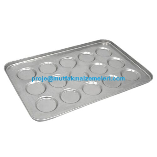 Kaliteli 1.5 mm alüminyum sacdan imal edilmiş, 8 gözlü 12.5 cm kalıplara sahip, üst üste kolayca istiflenebilen orijinal sanayi tipi 100 gramlık hamburger ekmeği tepsisidir.