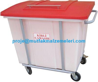 Hastane tipi kirli çamaşır toplama arabaları hastaneler için temiz çamaşır dağıtma arabaları plastik kirli-temiz çamaşır sepetlerinden bu hastane tipi kapaklı kirli çamaşır arabasının ölçüleri 70x90x64 cm olup 280 litre kapasiteli arabadır