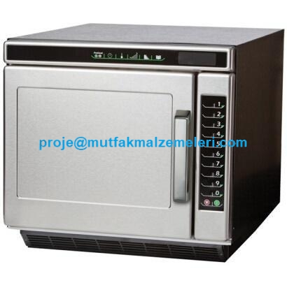 Menumaster JET 514 Profesyonel Hızlı Pişirme Fırını. 489x673x460 mm ölçülerinde, paslanmaz çelik gövdeli, dijital ekranlı ve hibrit teknolojili set üstü fırın görseli. Izgara tepsili ve USB girişli yüksek teknolojili hızlı pişirme ünitesi. #HızlıPişirme