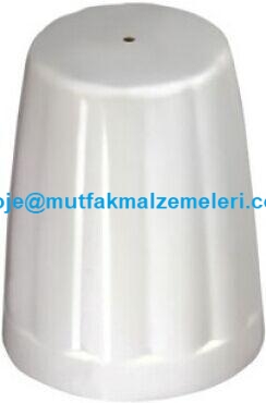 64 mm ölçüsünde, polikarbonat (PC) malzemeden imal edilmiş beyaz renkli karabiberlik GSEE-03. Restoran ve yemekhaneler için dayanıklı ve kaliteli servis ekipmanı görseli.