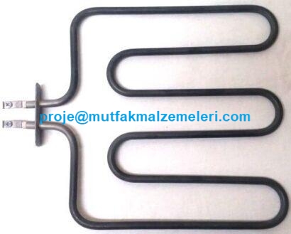 Kromlüks marka profesyonel salamander ızgaralarda kullanılan, 1500W gücünde, 24x25 cm ebatlarında, düz flanşlı çıkışlı ve M şeklinde tasarlanmış orijinal ısıtıcı rezistans.