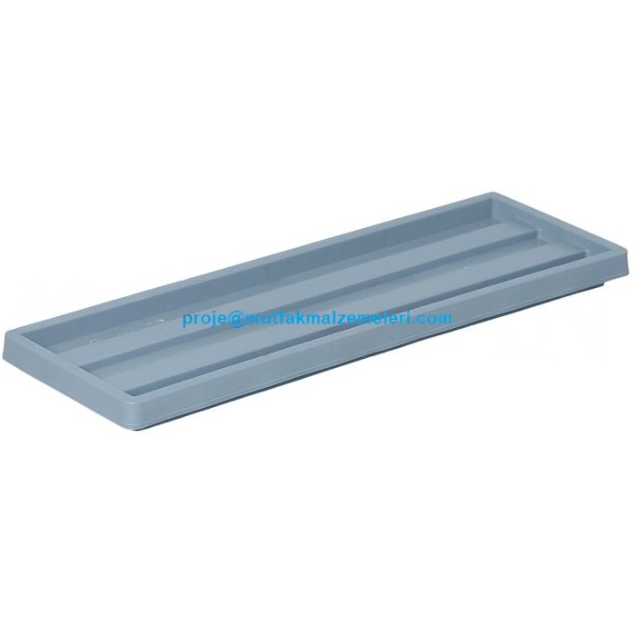 200x600 mm ölçülerinde, gri renkli polipropilen (PP) plastik kutu kapağı görseli. İnce profilli, darbelere ve güneş ışığına dayanıklı, endüstriyel parça taşıma kutuları için özel olarak üretilmiş orijinal kapak ünitesi.