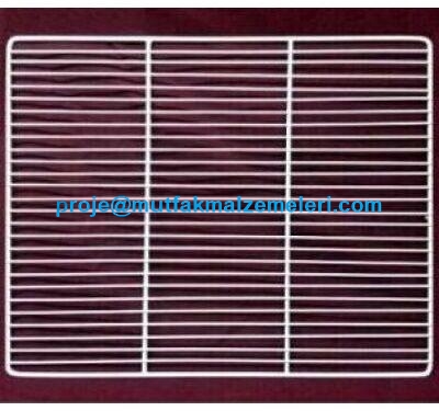 Market, bakkal, kasap ve şarküteri tipi dik vitrin dolaplarında istifleme rafı olarak kullanılan 60.5x74 cm tel buzdolabı rafı, ağır şişe ve gıdaları güvenle taşır. Özel ölçü siparişleriniz ve toptan indirimli fiyat teklifleri için bize hemen ulaşın.