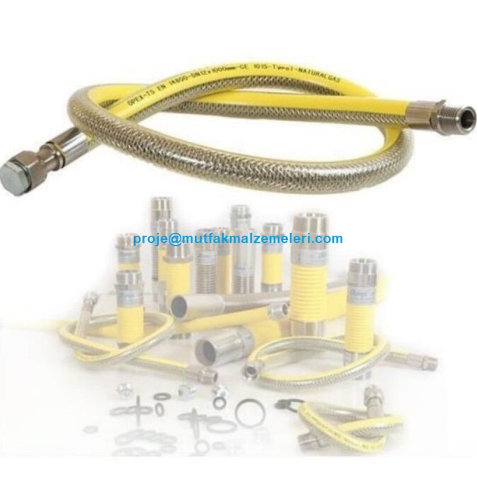Fırın, ocak ve sobaların gaz bağlantıları için özel üretilen 150 cm esnek metal flex doğalgaz borusu; kolay bükülebilen boğumlu yapısı, dayanıklı gövdesi ve yüksek sızdırmazlık güvenliğiyle mutfaklarda kusursuz uyum sağlar.