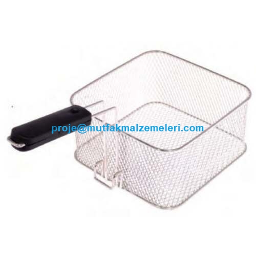 Sanayi tipi fritözler için özel üretilen 30x30x12 cm paslanmaz kızartma sepeti; sağlam çelik tel gövdesi, 8 lt geniş hacmi ve özel ölçü imalat seçeneğiyle profesyonel mutfaklardaki en güvenilir yardımcınızdır.