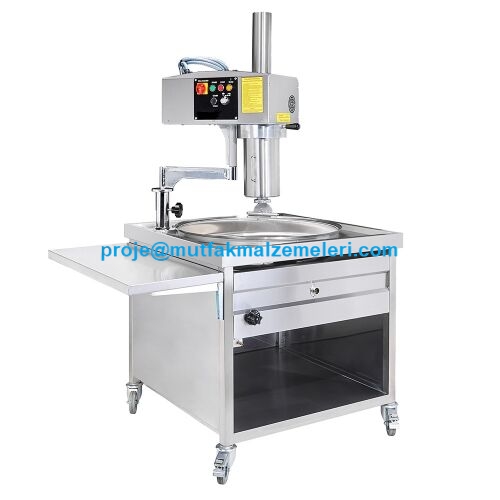 Tek seferde 4 kg hamur işleme kapasiteli paslanmaz tulumba makinesi, 4 dakikada hazne boşaltma hızıyla çalışır. Frenli tekerlekleri ve sağa açılır konsoluyla ergonomik kullanım sunar. İsteğe özel ölçülerde imalat seçeneği ve 304 kalite çelik garantisi.