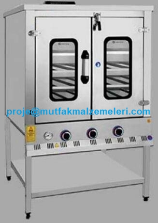 100x100x150 cm ölçülerinde, 140 kg ağırlığında, paslanmaz çelik gövdeli profesyonel pasta börek pişirme fırını. 26 kW güce sahip, emniyet sistemli ve CE belgeli sanayi tipi unlu mamul pişirme fırını.