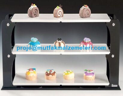 Geniş sunum yüzeyi ve ideal yüksekliği ile öne çıkan 20x80 cm ölçülerindeki pasta teşhir standı, tezgah üstü kullanım için mükemmeldir. İstanbul merkezli firmamızdan 81 ile güvenli kargo ve en özel fiyat teklifleriyle satıştadır.