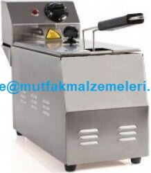 430x180x310 mm ölçülerinde, 3 litre kapasiteli elektrikli patates kızartma fritözü. 2500W ısıtma gücü, paslanmaz çelik gövde ve ergonomik sepet yapısına sahip, set üstü kullanıma uygun endüstriyel tip kızartma ünitesi.