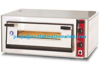 5 kW güce ve 75 kg ağırlığa sahip tek katlı 4'lü pizza fırını. Fırın rezistansı, termostatı ve taşları için 15 yıl yedek parça bulundurma garantisi ve 2 yıl servis güvencesi. Bilgi ve destek için: proje@mutfakmalzemeleri.com.