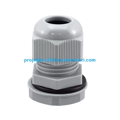PG-9 Plastik Kablo Giriş Rakoru: Saç kasa ve panolarda 4-6 mm kablolar için ideal geçiş parçası. Saç kasanın kabloyu kesmesini önler, toz ve suya karşı tam sızdırmazlık, alev yaymaz, kabloları korur. Poliamid 6 malzemesiyle üstün güvenlik koruması sağlar