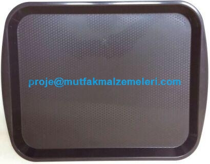 Plastik Yemek Servis Tepsisi:36x46 cm.dış ölçüsü olan plastik yemek servis tepsisinin iç ölçüleri 31x39 cm. olup plastik lokanta yemek servis tepsisi plastik kafeterya servis tepsisi plastik börek servis tepsisi şantiye personel yemek tepsisi olarak kull