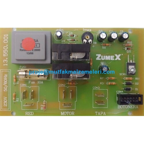 Zumex 32 otomatik portakal sıkma makinelerinde mıknatıslı sensörlerden aldığı sinyallerle cihazı yöneten orijinal elektronik kontrol kartıdır. 220-230V 50/60Hz çalışma voltajına sahip, yüksek kaliteli ve uyumlu yedek parçadır.