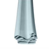 Beyaz renkli, mıknatıslı, iki ucu açık, dayanıklı PVC malzemeden üretilmiş 2.5 metre uzunluğunda endüstriyel tip buzdolabı kapı contası kesit görünümü.