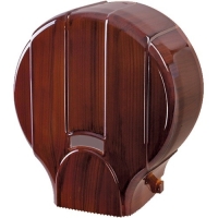 Doğal ahşap malzemeden üretilmiş, jumbo boy rulo tuvalet kağıtları ile uyumlu profesyonel dispenser. Duvara monte edilebilir, sanayi tipi dayanıklılığa sahip, otantik banyo ve lavabo dekorasyonu için uygun ahşap kağıtlık.
