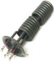 İhlas ve Duru gibi popüler şofben modellerinde kullanılan, 7250W gücünde, çift boğumlu sarıma sahip, 4 cm çapında ve 19 cm uzunluğundaki orijinal ani su ısıtıcı yedek rezistansı.