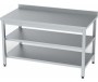 800x700x850 mm ölçülerinde paslanmaz çelik ara raflı mutfak tezgahı. 30 kg ağırlığında ve 0,13 m³ hacmindedir. Ayarlanabilir ayakları sayesinde zemine tam uyum sağlar. Kaliteli ve sağlam yapısıyla endüstriyel mutfaklar için mükemmel bir çalışma masasıdır