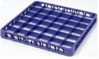 49 bölmeli, 50x50x4 cm ölçülerinde gri/mavi dayanıklı plastik bardak kaseti yükseltici. Endüstriyel bulaşık makinesi sepetleri için bardak ayırıcı ve koruyucu aparat. Bardakların güvenle yıkanmasını sağlayan profesyonel mutfak ekipmanı.