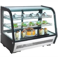 880x568x686 mm ölçülerinde, paslanmaz çelik gövdeli, bombeli ön camlı pasta teşhir dolabı. Üstten LED aydınlatmalı, krom raflı, temperli üç katlı cam yapısı ile yüksek yalıtımlı profesyonel set üstü tatlı ve pasta sergileme buzdolabı.
