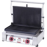 43x44x27 cm ölçülerinde paslanmaz çelik kasa, ekstra büyük döküm pişirme yüzeyi ve 2000W ısıtma gücü. İzole yay sistemli ve dayanıklı çalışma kollu sanayi tipi tost makinesi.