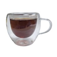 Kafelerde single espresso bardağı, kahvecilerde double espresso bardağı olarak kullanıma uygun kulplu cam bardaktır