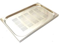 Kaliteli paslanmaz çelikten üretilen GN 1/1-20 mm delikli küvet, 2.5 litrelik hacmiyle endüstriyel mutfak standartlarına tam uyumludur. Uzun ömürlü kullanım sunan bu profesyonel süzme ekipmanı, mutfak hazırlık süreçlerinizi hızlandırır.