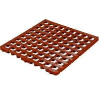 500x500x22 mm ölçülerinde, 40x30 mm delikli yüzeye sahip plastik zemin karosu. Beyaz ve kiremit renk alternatifleri, UV katkılı %100 orijinal LDPE yapısı ve birbirine kilitlenen tasarımıyla ıslak zeminler için mükemmel çözüm sağlar.