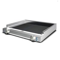 280x440 mm pişirme yüzeyli, ayarlanabilir termostatlı, paslanmaz gövdeli profesyonel düz cam seramik yüzeyli sanayi tipi ızgara.