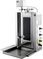 Remta SD14 Elektrikli Döner Ocağı: 42x55x70 cm ölçülerinde, 30 kg et kapasiteli. 304 kalite paslanmaz çelik, Robax ısı camlı ve 3 gözlü bağımsız şalterli pişirme sistemi. Üstten motorlu, hijyenik ve CE belgeli sanayi tipi döner pişirme makinesi.