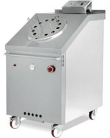 715x945x1225 mm ölçülerinde, 12 kW gücünde paslanmaz çelik gövdeli gazlı tandır; 66 cm iç hazneli, izolasyonlu gövde yapısına sahip magnet emniyet ventilli sanayi tipi profesyonel tandır fırını görseli. LPG ve Doğalgaz uyumlu lavaş ve et tandırı ocağı.