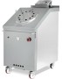 715x945x1225 mm ölçülerinde, 12 kW gücünde paslanmaz çelik gövdeli gazlı tandır; 66 cm iç hazneli, izolasyonlu gövde yapısına sahip magnet emniyet ventilli sanayi tipi profesyonel tandır fırını görseli. LPG ve Doğalgaz uyumlu lavaş ve et tandırı ocağı.