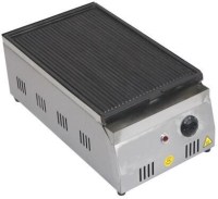 Paslanmaz çelik gövdeli, 18 kg ağırlığında, döküm pişirme yüzeyine sahip CE belgeli profesyonel elektrikli büfe tipi köfte ızgarası.