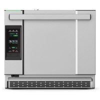 İmalatçısından 600x797x541 mm ölçülerinde, paslanmaz çelik gövdeli profesyonel hızlı pişirme fırını. Dijital kontrol panelli, 460x330 tepsi uyumlu, hem konveksiyonel hem mikrodalga moduna sahip hibrit endüstriyel fırın görseli.