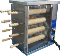 Elektrikli makara tatlı makinaları tüplü makara tatlısı pişirme makinelerinden elektrikle çalışan bu makara tatlısı pişirme makinasının 8 ayrı ahşap merdanesi olup 50x35x62 cm ölçüsündedir